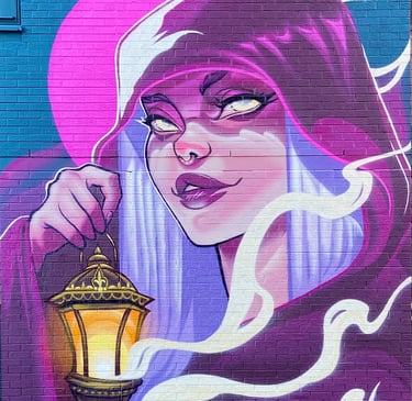 Silent Wisdom - mural en Belfast, street art, arte urbano por Ona Salvador