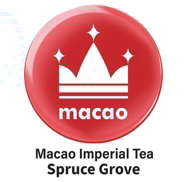 a badge of macaroni tea and a crown