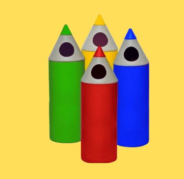 three pencils with a pencil and a pencil in the middle