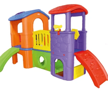 a colorful plastic play set with a slider and slider