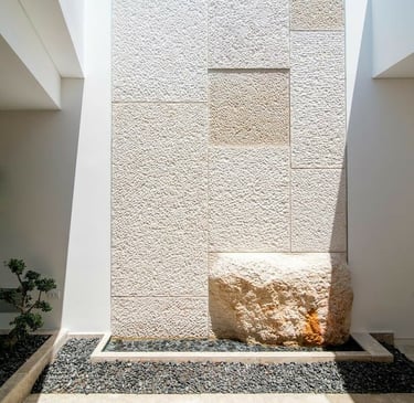 White limestone bush hammer