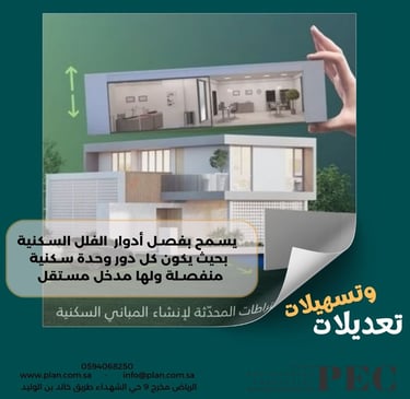 تعديلات نظام البناء الجديد و فصل الادوار في الفلل السكنية