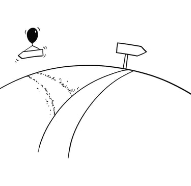 dessin une autre voie avec un ballon accroché sur une pancarte