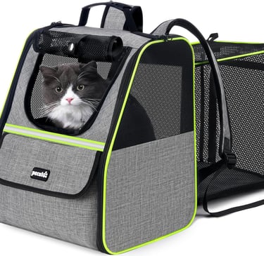 Pecute Cat Backpack Carrier Expandable Ultralight, Small Dog Backpack, Pet Backpack Carriers for Cat