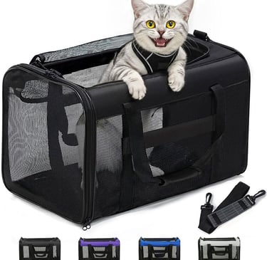 Conlun Cat Carrier Bag,Soft-Sided Pet Carriers for Dogs with 4-Sided Mesh,Airline Approved