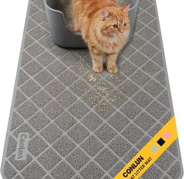 Cat Litter Mat Litter Trapping Mat, Premium Durable PVC Grid Mesh with Scatter Control, Non-Slip, Le