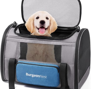 BurgeonNest Dog Carrier for Small Dogs Under 25 lbs, Large Cats 20 lbs, Soft-Sided Small Dog Carrier