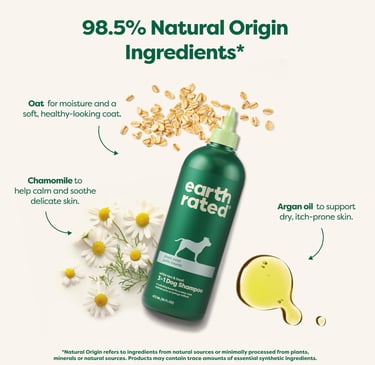 Earth Rated (A Canadian Company), 3-in-1 Soothing Dog Shampoo and Conditioner, Deodorizing Oatmeal