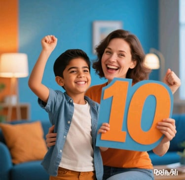madre celebrando con su estudiante que obtuvo buenas calificaciones