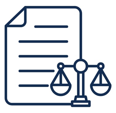 Ícone representando integração entre documentação técnica e contexto jurídico