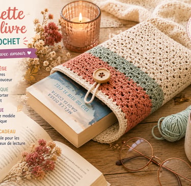 pochette de livre au crochet