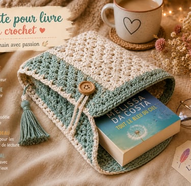 pochette de livre au crochet