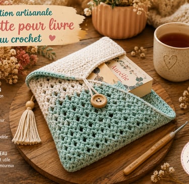 pochette de livre au crochet