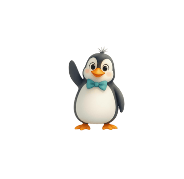 Pip the penguin waving