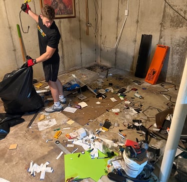 Basement cleanout and junk removal in Norristown, PA.
