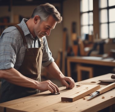 On-site photo of craftsmen installing custom cabinetry during the execution phase.
