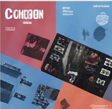 Editorial design layout for a magazine with typography and photos.