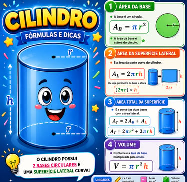 Matematic: Volume e área do cilindro.