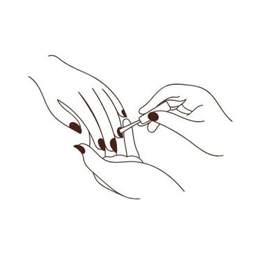 a woman's hands with a manicured hand holding a manicure