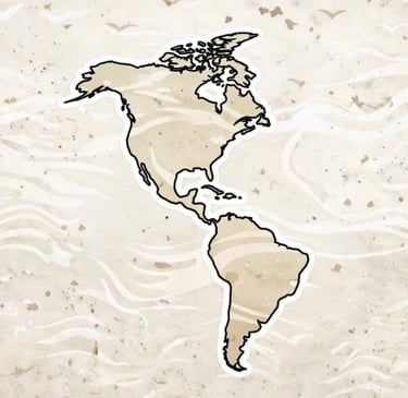 outline of north and south america