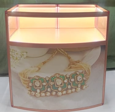 Stylish and folding Curved jewellery counter
