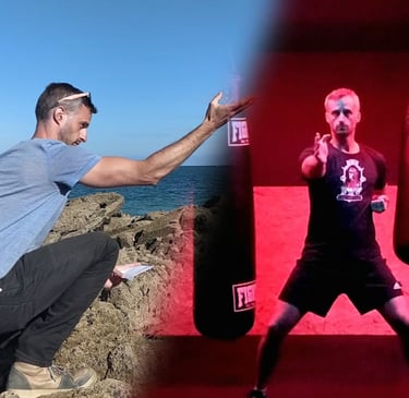 Un homme utilise une partition de mouvement pour créer une chorégraphie et pour créer un kata