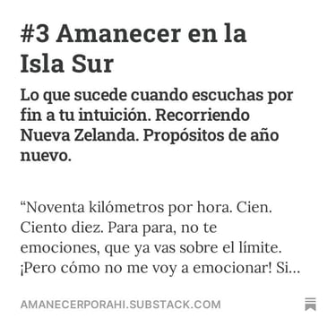 Newsletter 3: Amanecer en la isla sur