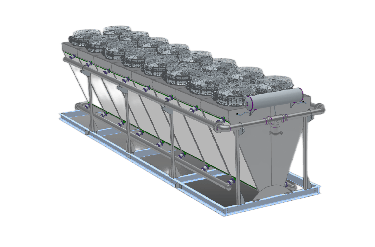 Power plant radiator bank illustration