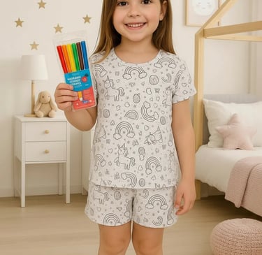 Pijama Infantil Divertido Colorir Pintar Desenho Bobbie Good