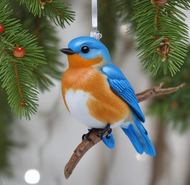Bluebird Christmas tree ornament