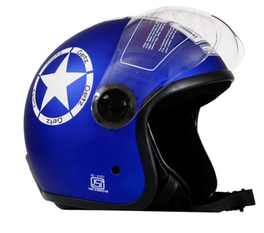 DASS BOMBER Blue Open Face Helmet