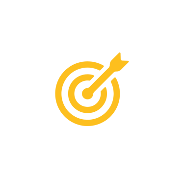 a black and yellow arrow symbol of a dart dart dart in the center of a
