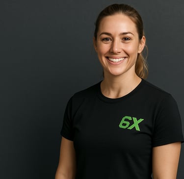 a woman in a black shirt and a green shirt