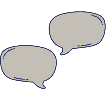deux bulles de conversation pour symboliser la parole qui crée la relation thérapeutique