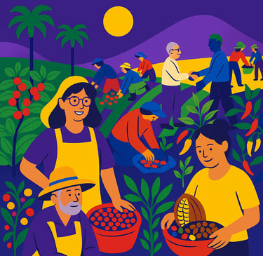  productores de cafe y cacao en la finca