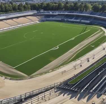 An aerial view of a multi-sport facility with various playing fields.