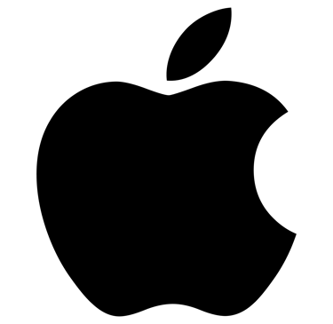 a black and white apple logo on a green background