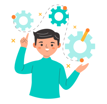 un sales manager qui présente des outils commerciaux