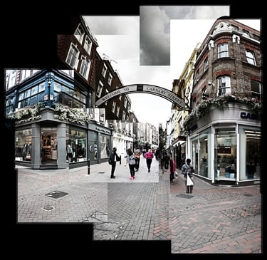 An enormous joiner photo of Carnaby Street