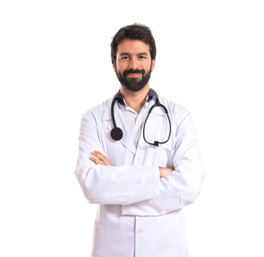 Happy Doctor referring a patient to All Services Home Health for in-home care