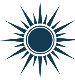 a sun with a blue background