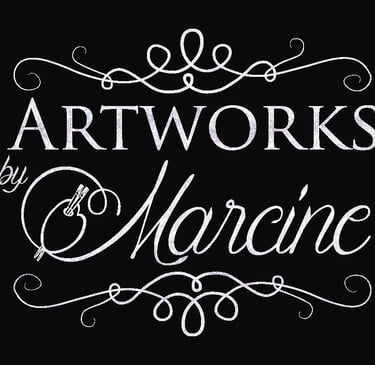 square logo for artworks by marcine nj mural artist