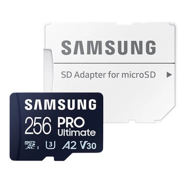 SAMSUNG PRO Ultimate microSD Memory Card + Adapter, 256GB microSDXC, Up to 200 MB/s, 4K UHD, UHS-I, 