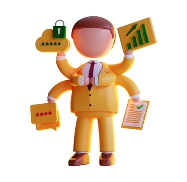 a cartoon character holding a briefcase and a briefcase