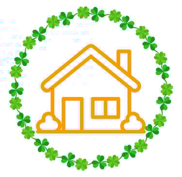 House icon inside of clover border