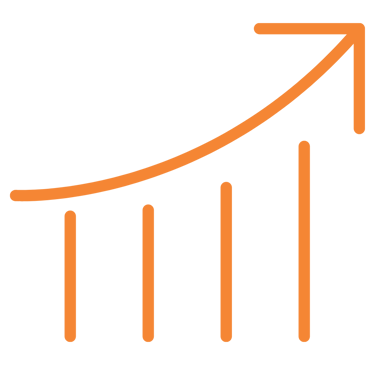 icon of a graph showing increased performance