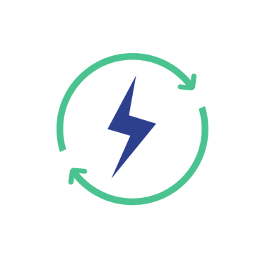 a circular clock with a lightning bolt in the middle