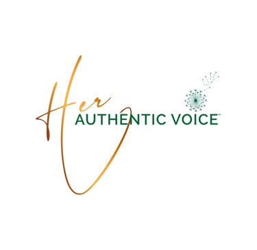 Her authentic voice logo with background