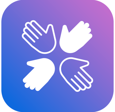 4 mains symbolisant accompagnement collectif