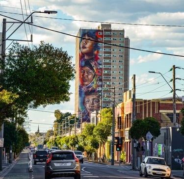 Mural by Adnate in Collingwood, Melbourne